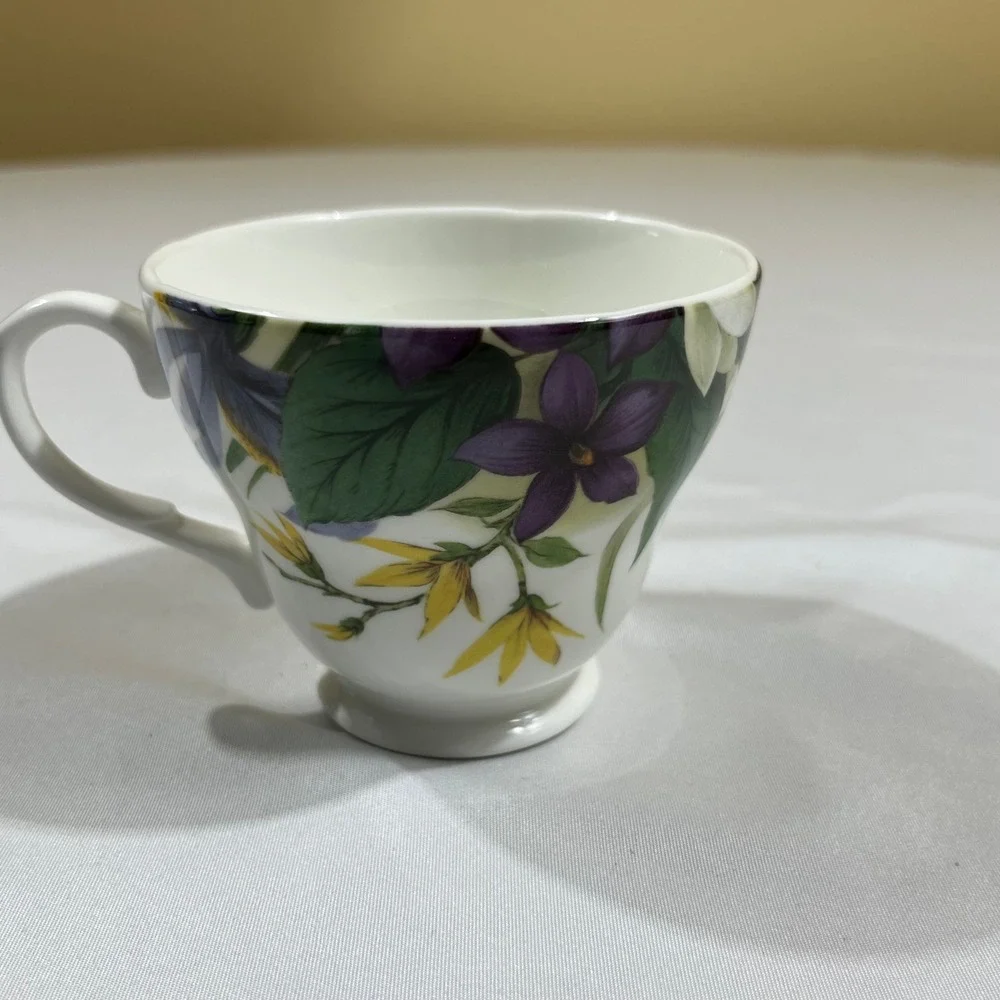 Sadler Tea Cup Saucer Set Multicolor Floral Wellington Bone China